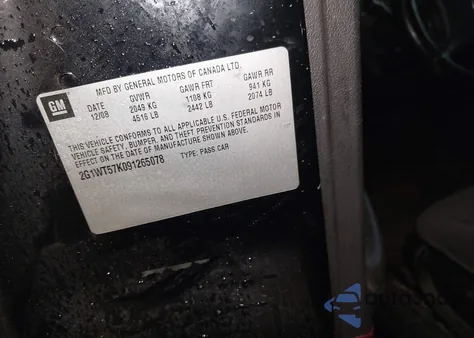 2009 Chevrolet Impala Lt z USA, uszkodzony, nr VIN 2G1WT57K091265078